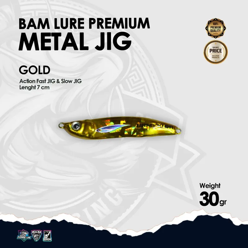BAM Lure Premium Metal Jig - 30 gr Gold