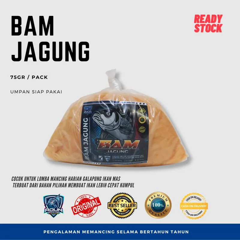 Umpan Ikan Mas BAM Jagung 75 gr Per Gandul