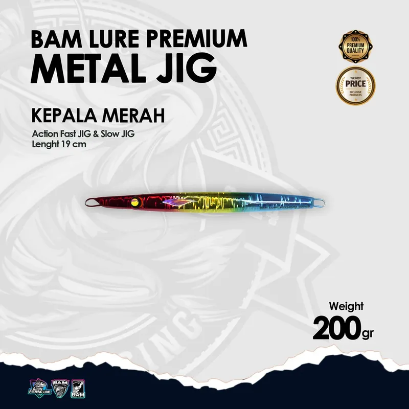 BAM Lure Premium Metal Jig - 200 gr Kepal Merah