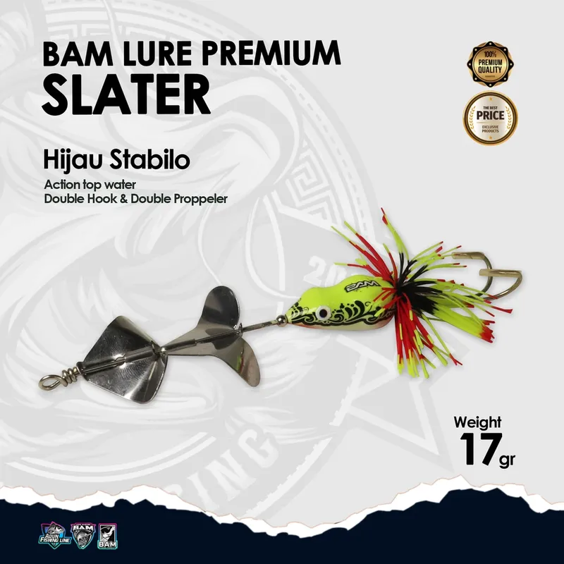 BAM Lure Premium Slater - Action Top Water - Hijau Stabilo