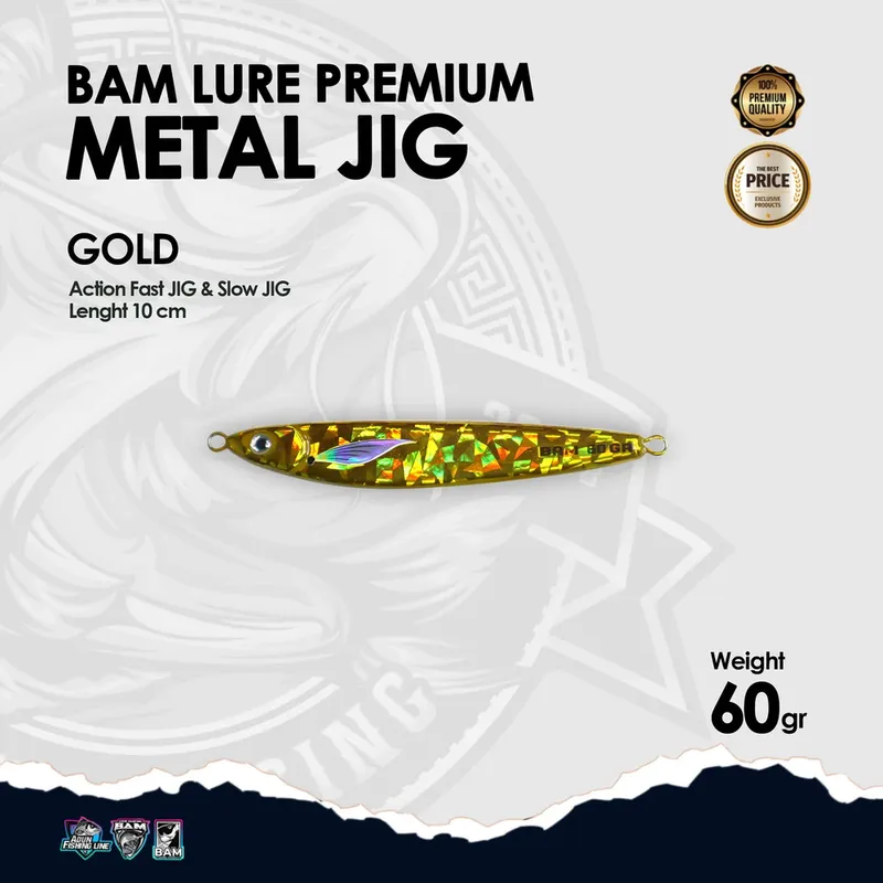 BAM Lure Premium Metal Jig - 60 gr Gold