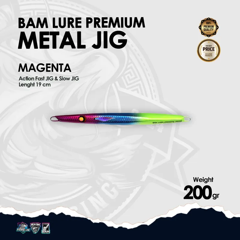 BAM Lure Premium Metal Jig - 200 gr Magenta