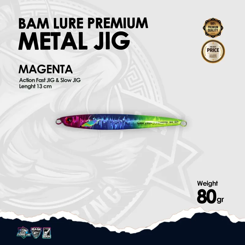 BAM Lure Premium Metal Jig - 80 gr Magenta