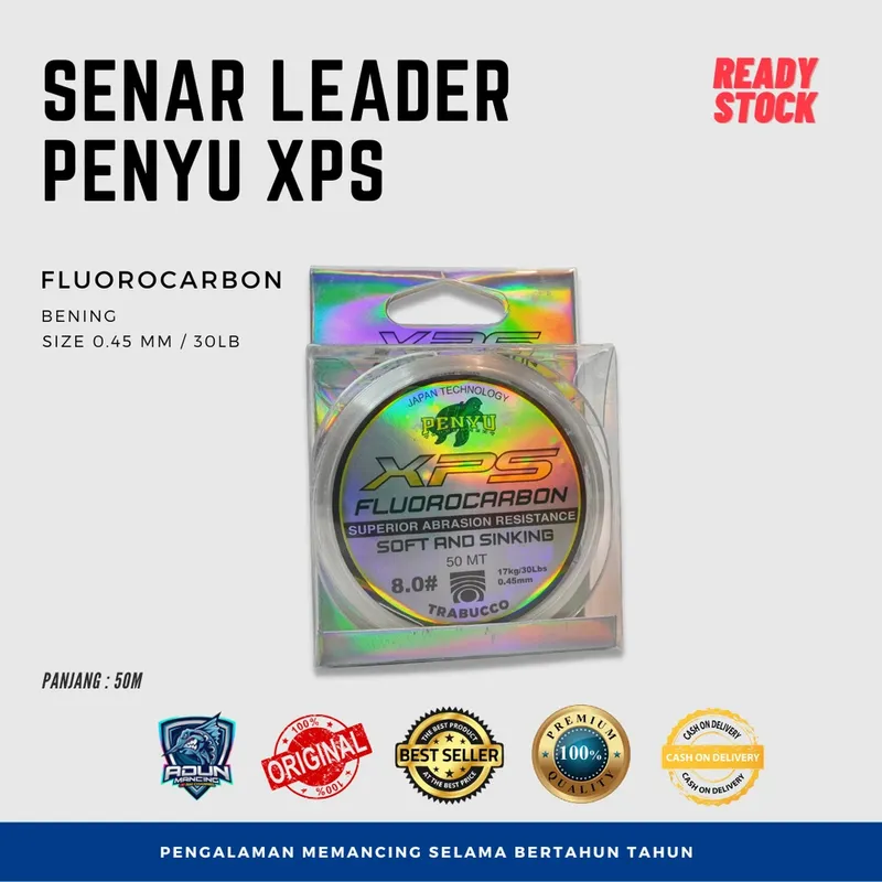 Senar Leader Penyu XPS Flurocarbon 45mm 30lb 50m Soft M Singking