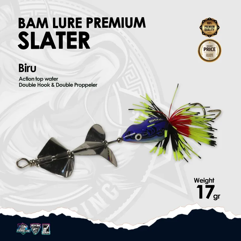 BAM Lure Premium Slater - Action Top Water - Biru