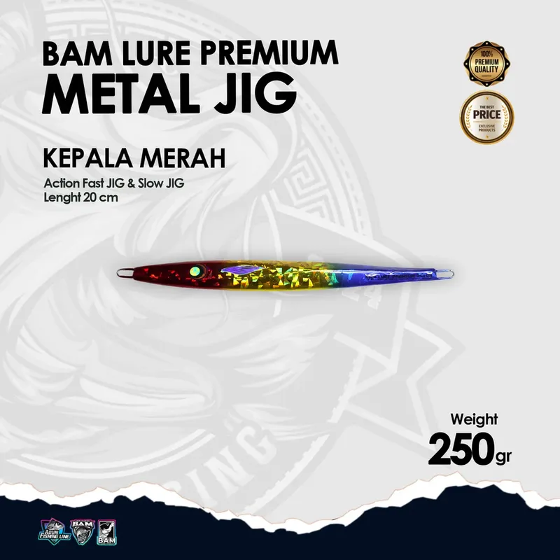 BAM Lure Premium Metal Jig - 250 gr Kepala Merah