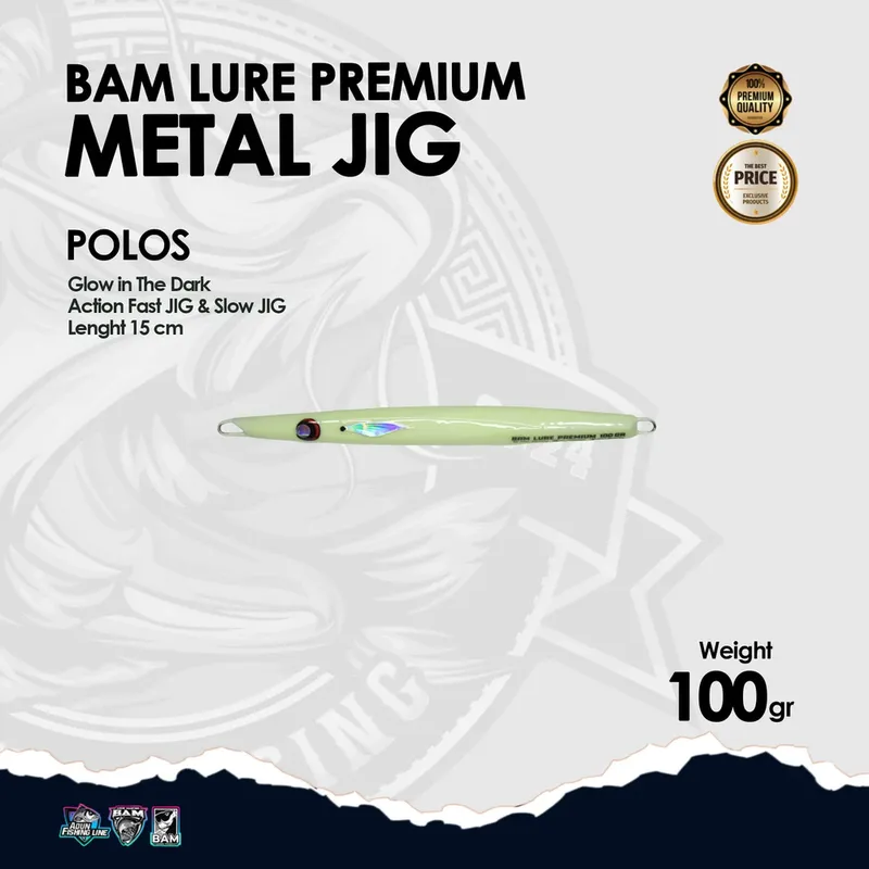 BAM Lure Premium Metal Jig Glow in the Dark (GID) - 100 gr Polos