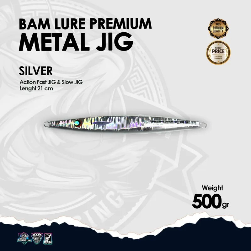 BAM Lure Premium Metal Jig - 500 gr Silver