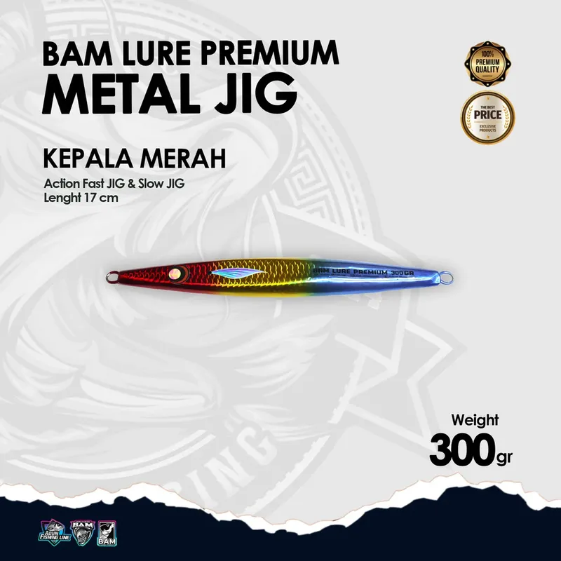 BAM Lure Premium Metal Jig - 300 gr Kepala Merah