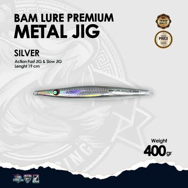 BAM Lure Premium Metal Jig - 400 gr Silver