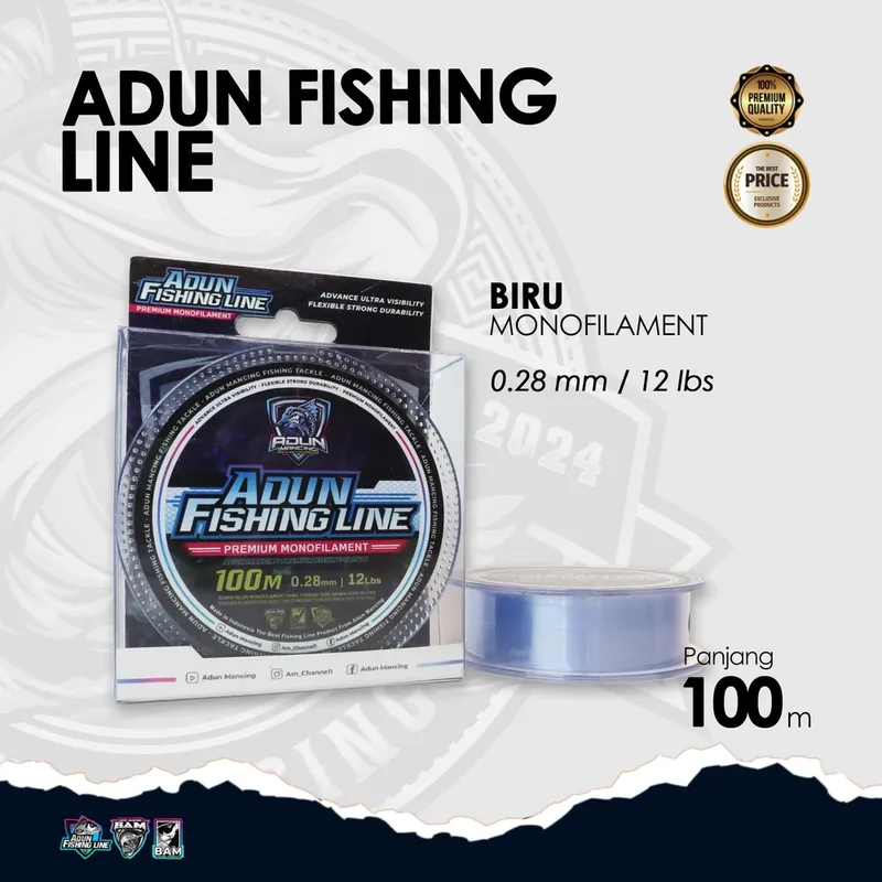 Adun Fishing Line 100m - Biru Bening 0,28 mm