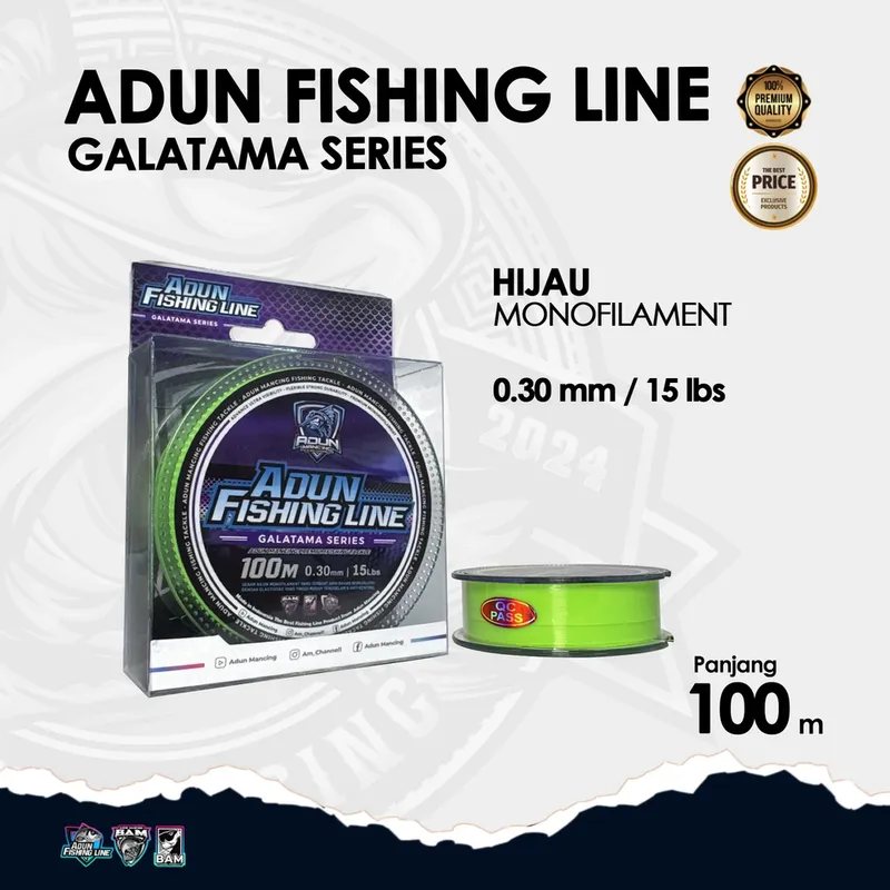 Adun Fishing Line Galatama Series 100m - 0,30 Hijau Stabilo
