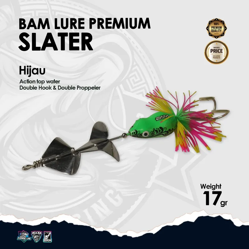 BAM Lure Premium Slater - Action Top Water - Hijau