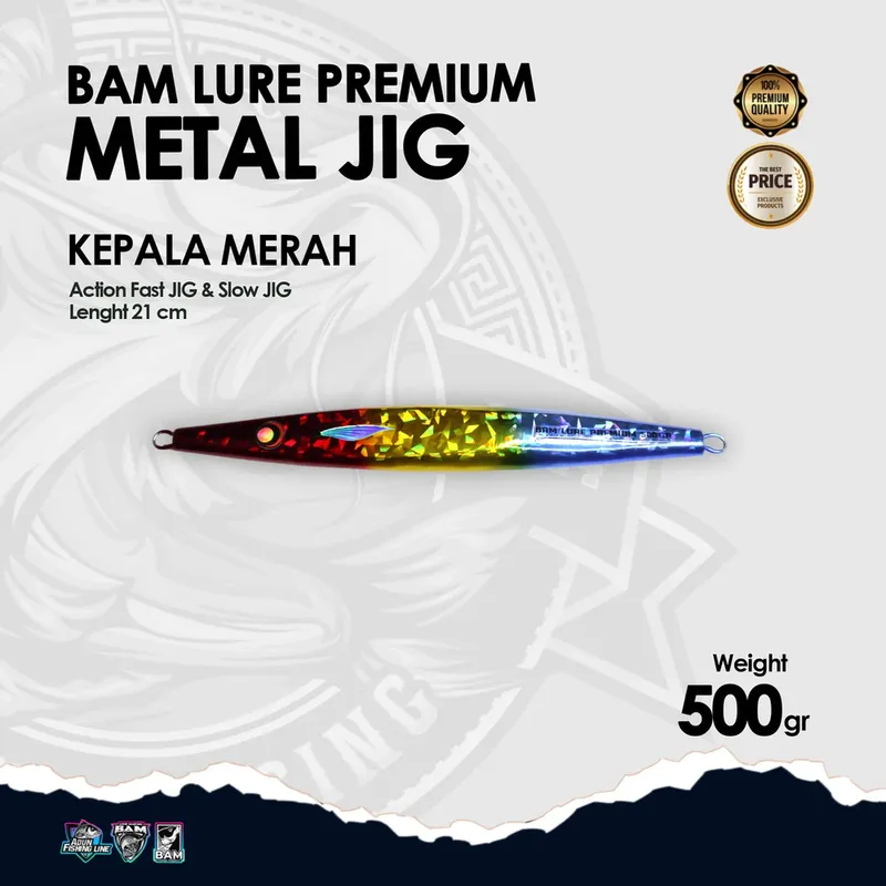 BAM Lure Premium Metal Jig - 500 gr Kepala Merah