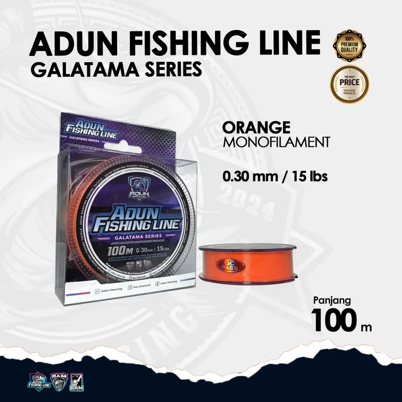 Adun Fishing Line Galatama Series 100m - 0,30 Oren Stabilo