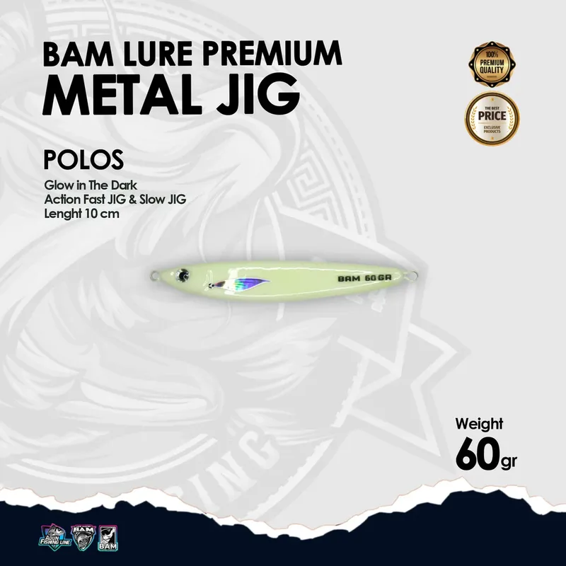 BAM Lure Premium Metal Jig Glow in the Dark (GID) - 60 gr Polos
