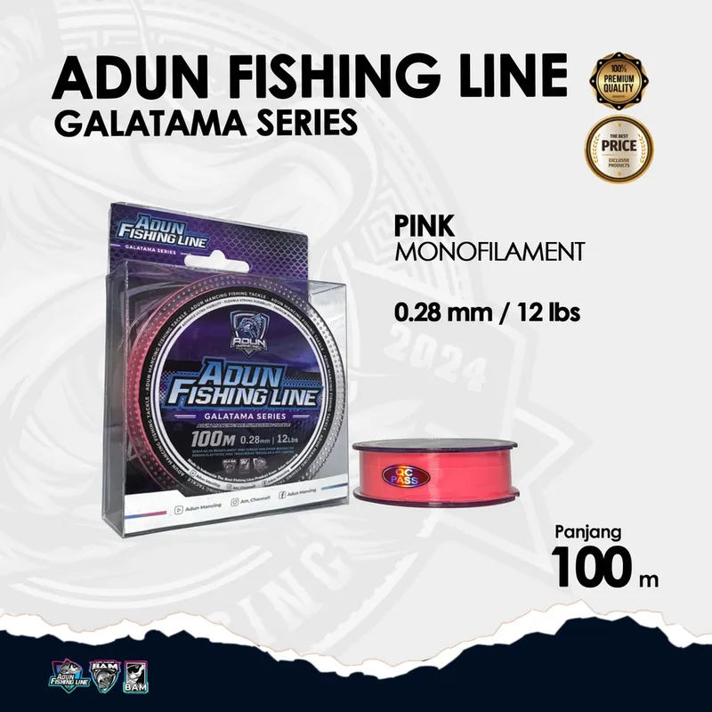 Adun Fishing Line Galatama Series 100m - 0,28 Pink Stabilo