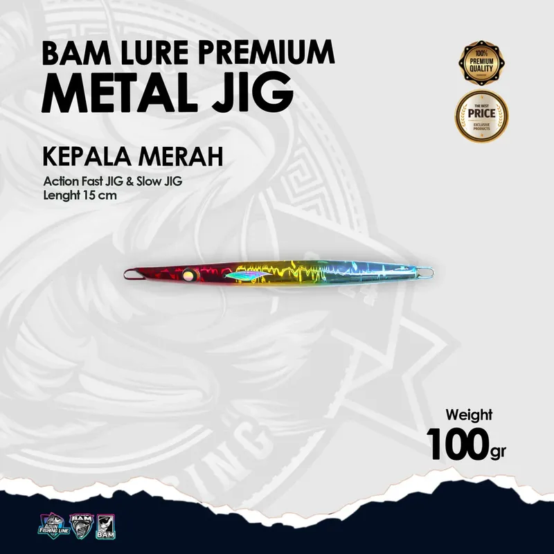 BAM Lure Premium Metal Jig - 100 gr Kepal Merah