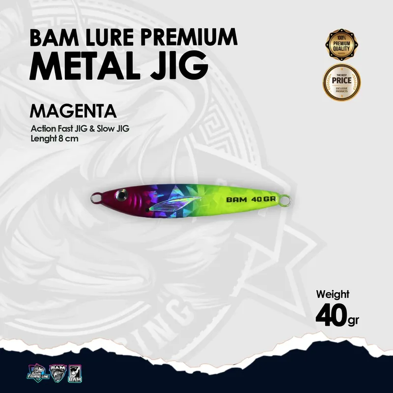 BAM Lure Premium Metal Jig - 40 gr Magenta