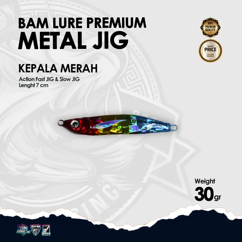 BAM Lure Premium Metal Jig - 30 gr Kepala Merah