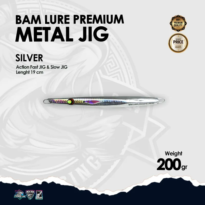 BAM Lure Premium Metal Jig - 200 gr Silver