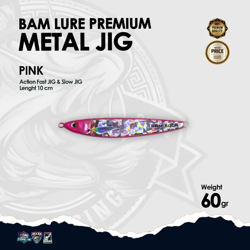 BAM Lure Premium Metal Jig - 60 gr Pink